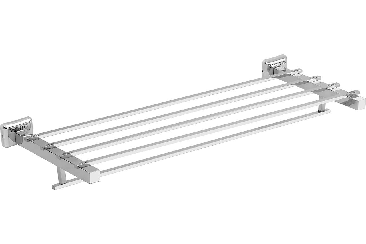 Wall-Mounted Towel Rack, Silver, 10-Bar Design, Modern Bathroom Storage