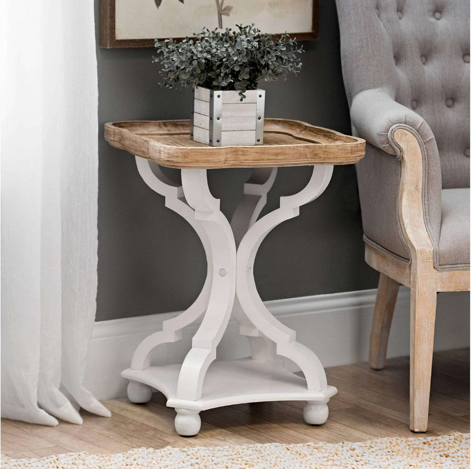 Natural Tray Top Side Table