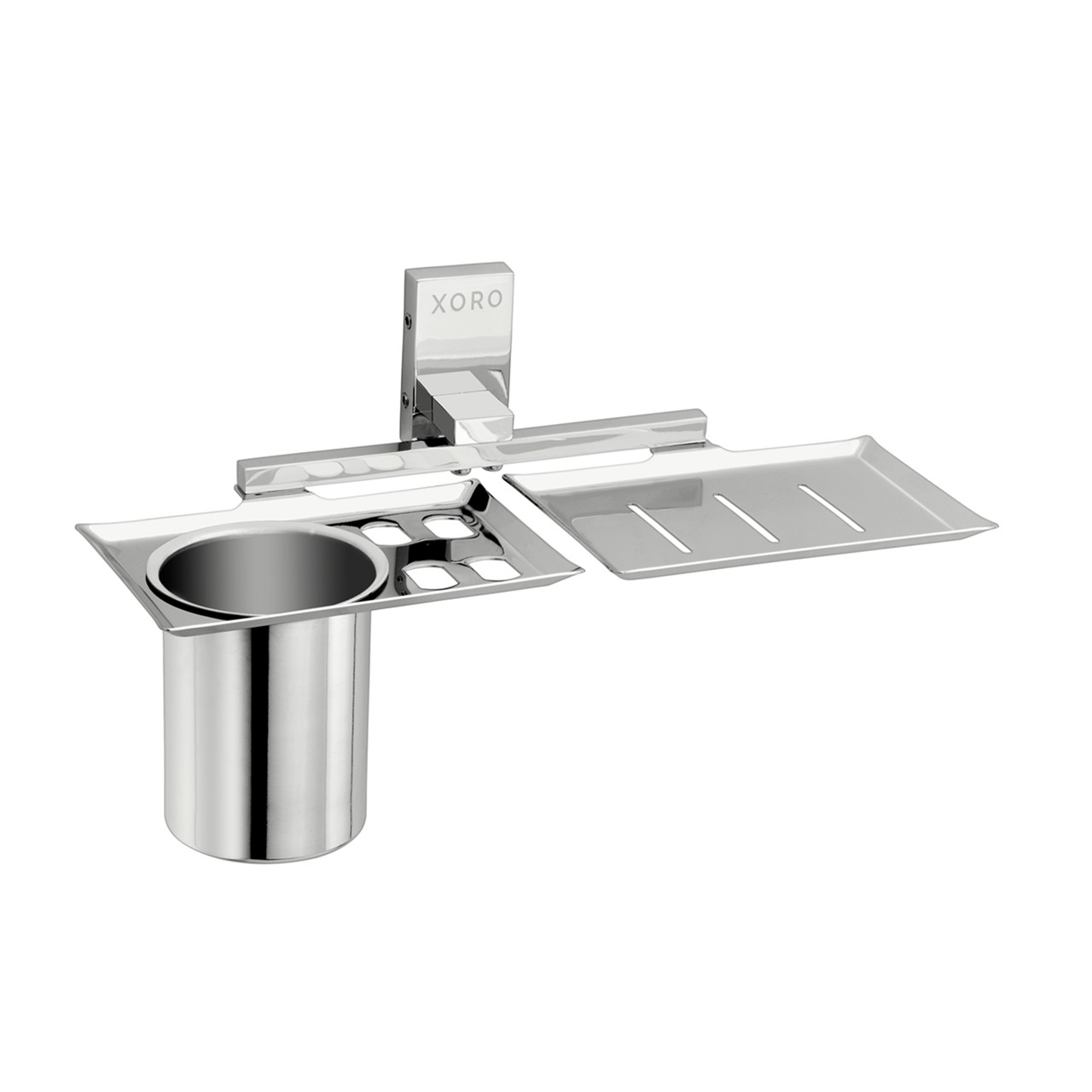 Wall-Mounted Soap Tumbler Holder, Silver, Bathroom Accessory