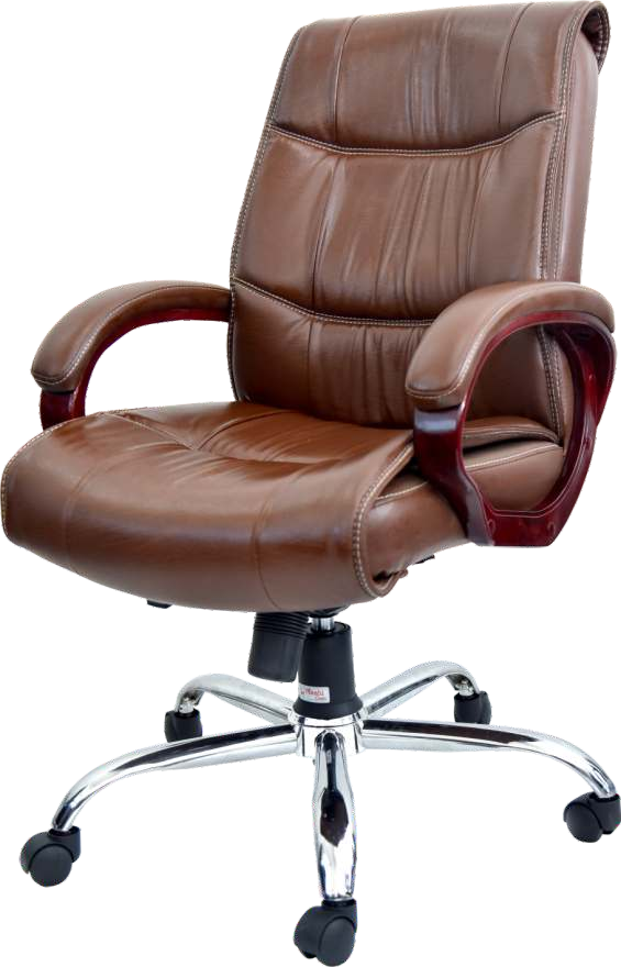Wooden Series Medium Back Chair - Model 1602, Dark Brown