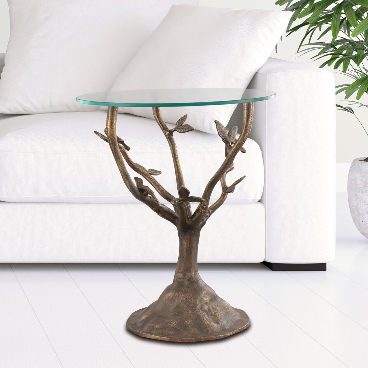 Home Birds and Leaves End Table