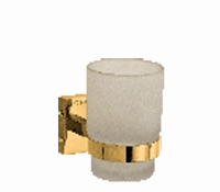 Wall Mounted Glass Tumbler Holder with Gold Finish