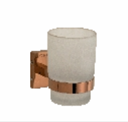 Glass Tumbler Holder with Rose Gold Finish for Bathroom