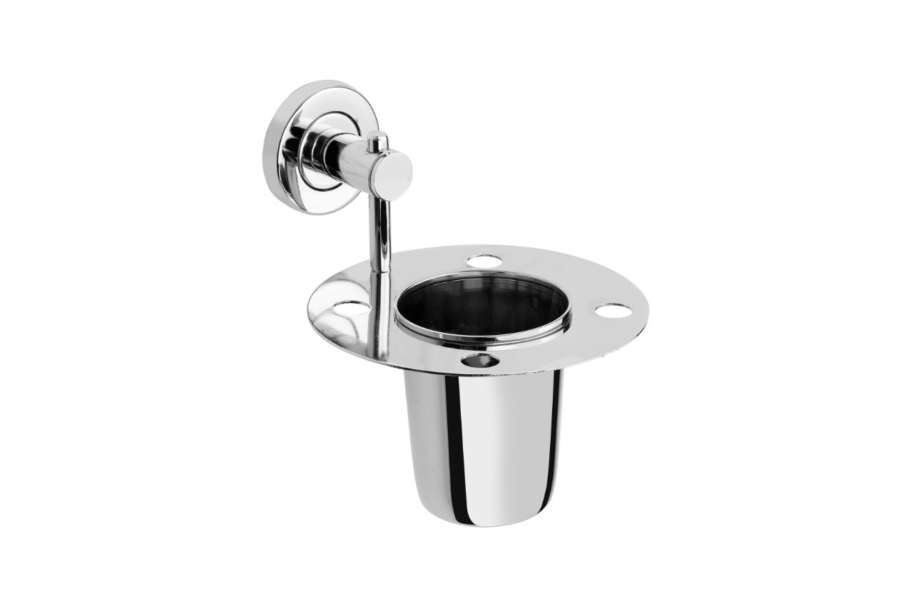 Wall-Mounted Bathroom Tumbler Holder, Chrome-Plated, Silver