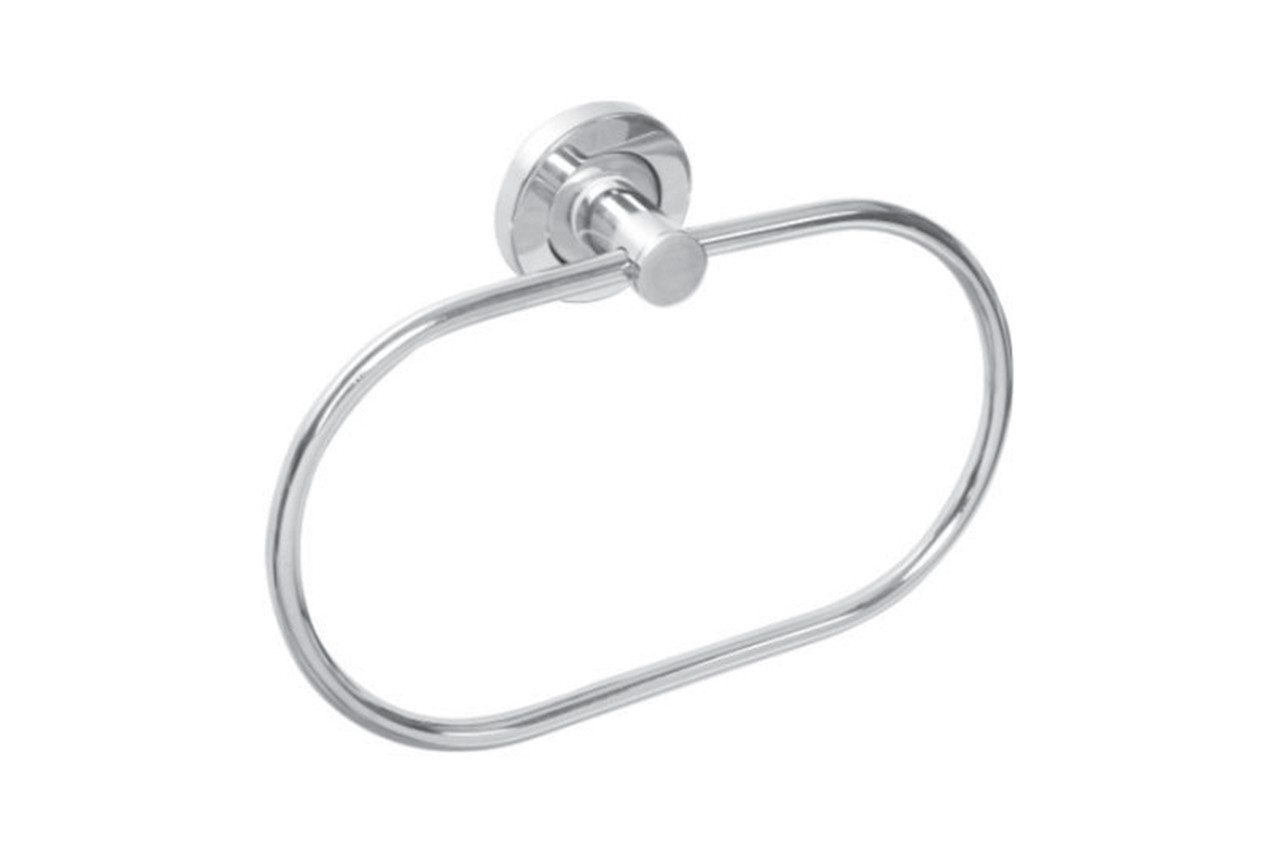 Modern Oval Towel Ring, Wall-Mounted Bathroom Accessory, Chrome Silver Finish
