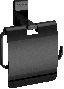 Modern Toilet Paper Roll Holder with Cover, Wall Mount, Black