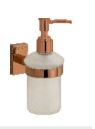 Wall-Mounted Glass Soap Dispenser, Rose Gold Finish