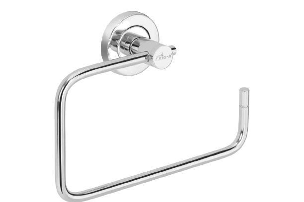 Modern Bathroom Towel Ring Holder, Wall-Mounted Paper Holder, Chrome Silver Finish