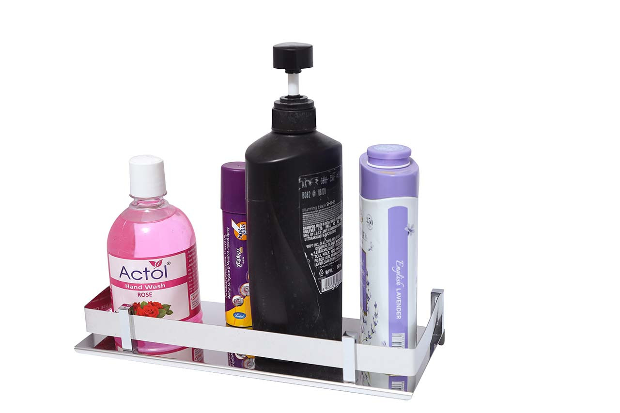 Stainless Steel Bathroom Storage Shelf, Wall Mounted, 12x5, 15x5, 18x5 cm