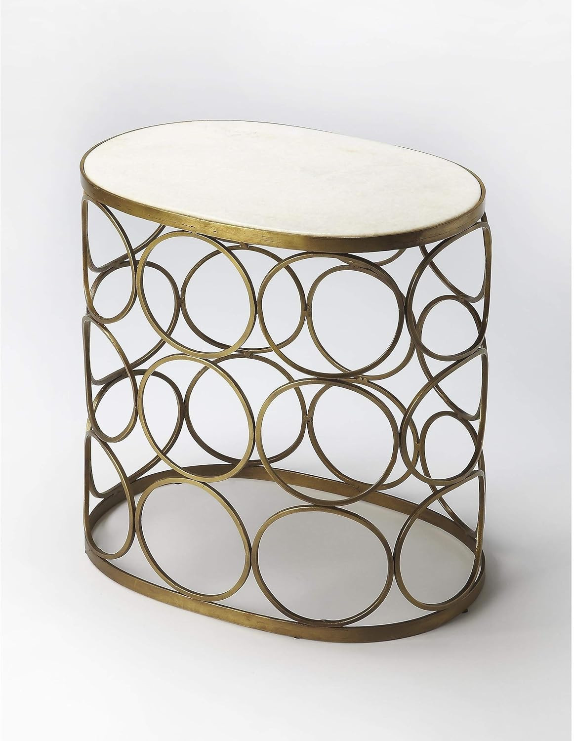 Handmade Oval Marble End Table