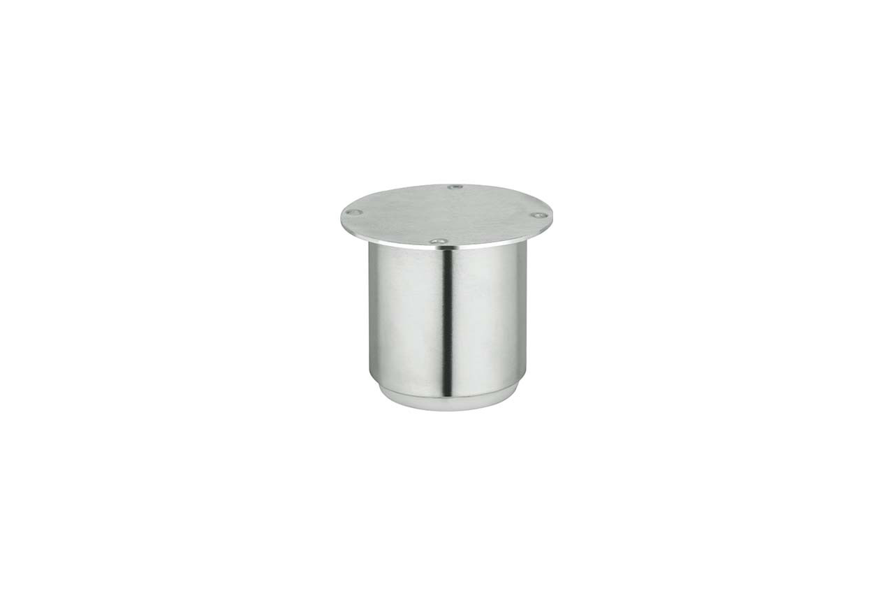 Round Metal Sofa Leg, Chrome Finish, Single Piece