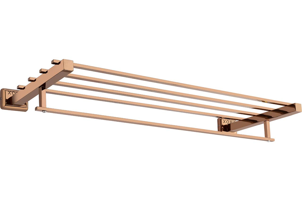 Wall-Mounted Towel Rack, 61 cm, Rose Gold, 6-Bar Design