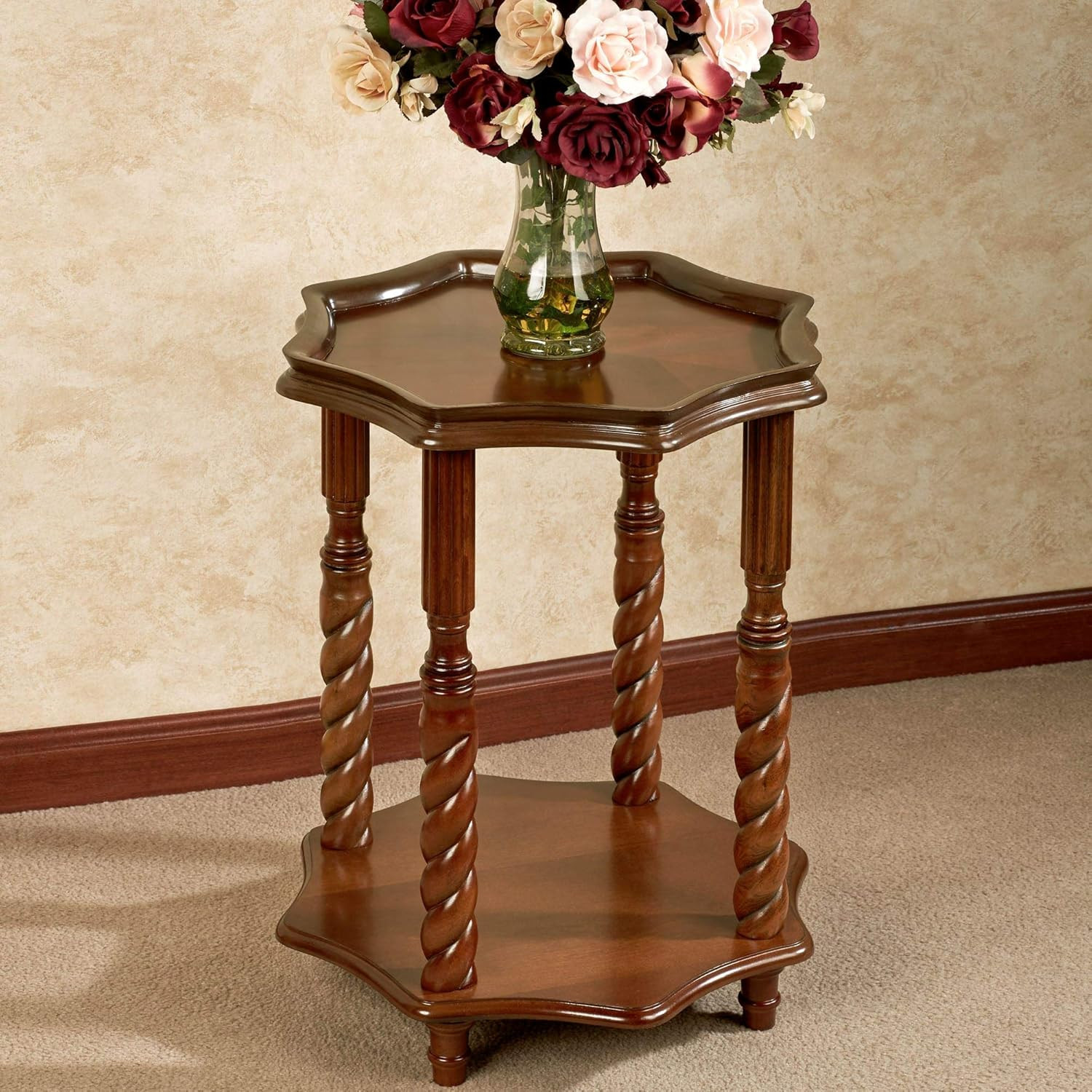 Kaleigh Accent Table Regal Walnut - Made of Wood