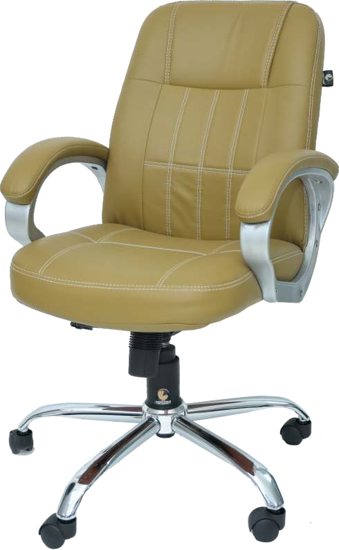 Executive Silver Medium-Back Chair - Model 1502, Light Green