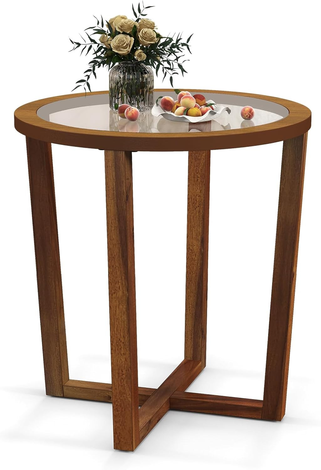 Glass Round End Table