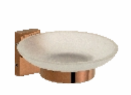 Wall-Mounted Glass Soap Dish with Rose Gold Finish