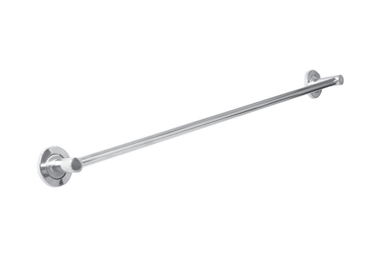 Modern Bathroom Towel Rod, Silver Chrome Finish, Wall-Mounted